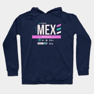 Mexico City (MEX) Airport Code Baggage Tag Hoodie